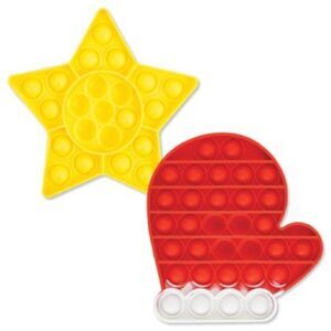 Christmas Silicone Mitten & Star Push Poppers New in Package
